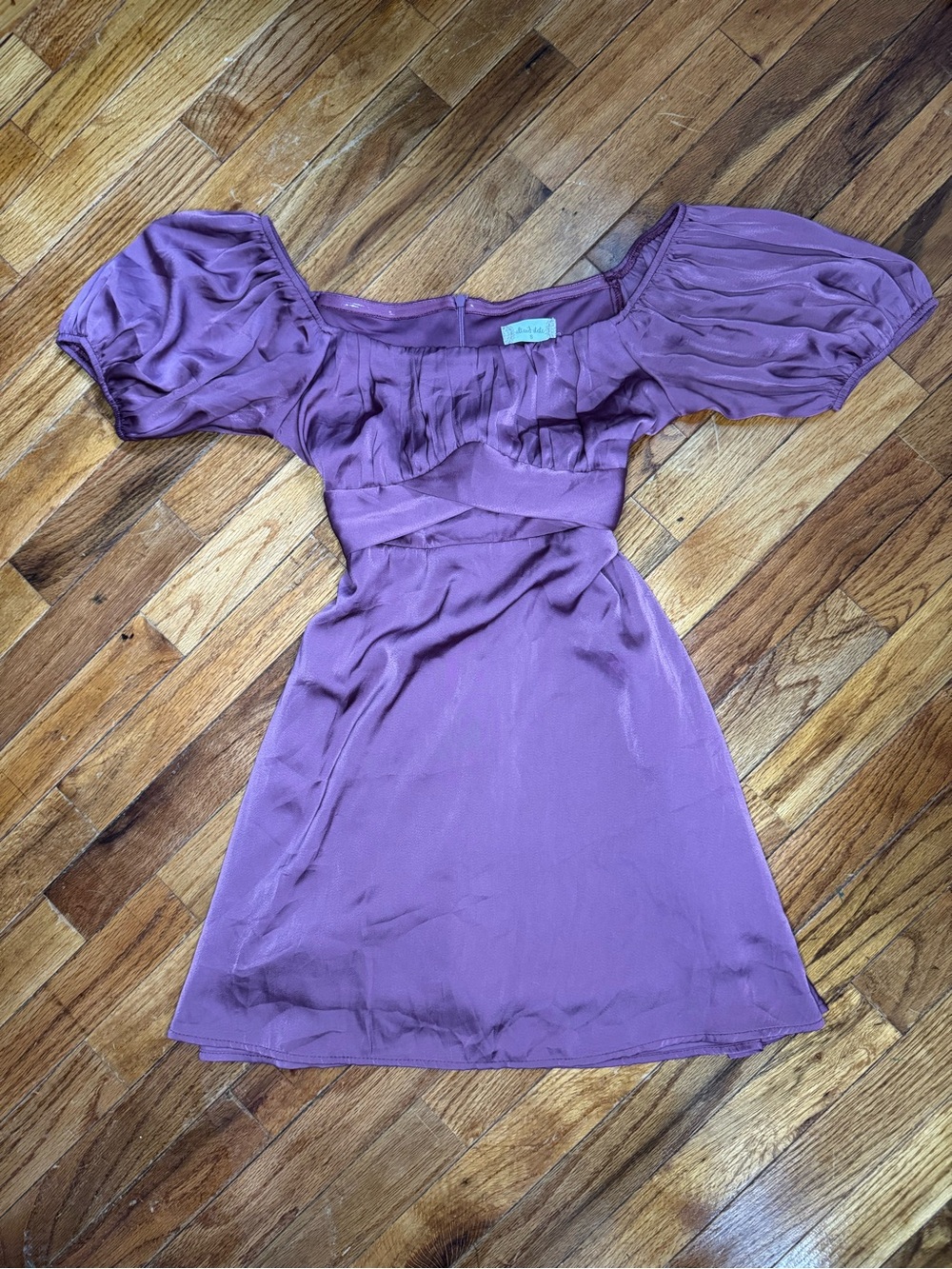 Altar’d State Raella Purple Puff-Sleeve Mini Dress